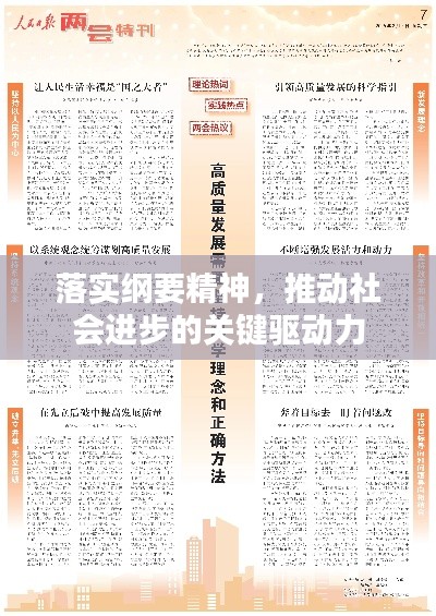 落實綱要精神，推動社會進步的關鍵驅動力