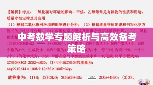 中考數(shù)學(xué)專題解析與高效備考策略