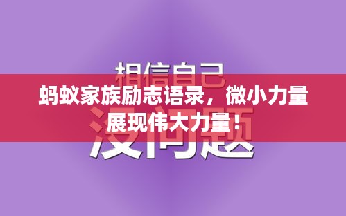 螞蟻家族勵(lì)志語錄，微小力量展現(xiàn)偉大力量！