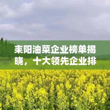 耒陽油菜企業(yè)榜單揭曉，十大領(lǐng)先企業(yè)排名榜單！