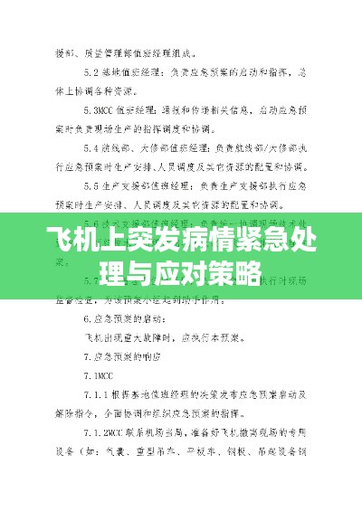 飛機(jī)上突發(fā)病情緊急處理與應(yīng)對(duì)策略