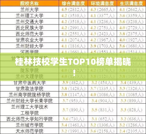 桂林技校學(xué)生TOP10榜單揭曉！